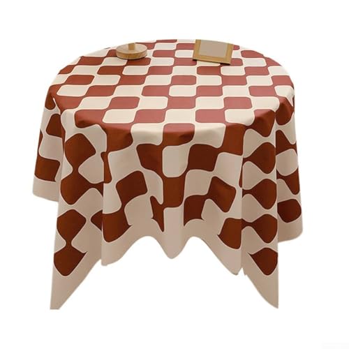 Besttoolifes Plaid Table Cover Waterproof Oil Resistant Tablecloth Grid Pattern Dining Table Protector Mat For Indoor Outdoor Kitchen Home Decor Multiple Colors(Red) von Besttoolifes