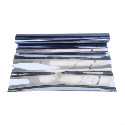 Besttoolifes Reflektierende Spiegel-Fensterfolie, Sonnenblockierung und Wärmeregulierung, PET-Material, Glasaufkleber, tagsüber Privatsphäre, statische Haftung, blau, 100 cm (50 cm x 100 cm) von Besttoolifes