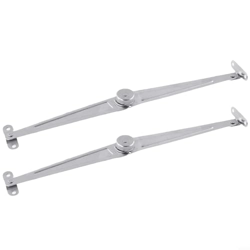 Besttoolifes Scharniere für Schranktüren, 26 cm, robuste Eisen-Möbeldeckel-Halterungen für Küchenschränke, Schreibtische und Aufbewahrungsboxen, 2 Stück, Silber von Besttoolifes