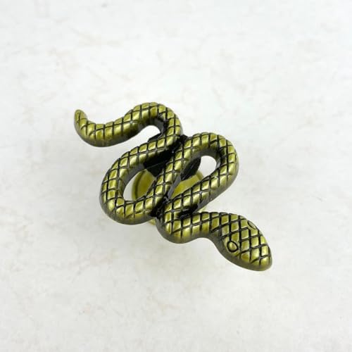 Besttoolifes Schrankgriffe und Schubladenknöpfe in Schlangenform aus Zinklegierung mit Vintage-Kupfer-Finish für Kommoden, Schränke und Schubladen, rustikale oder moderne Wohnkultur (Antikbronze) von Besttoolifes