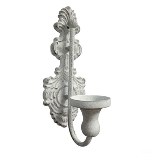 Besttoolifes Shabby Chic Wohnaccessoires, Wandkerzenhalter, Vintage-Kerzenhalter, Wanddekoration, für Wohnzimmer, Heimdekoration (grau) von Besttoolifes