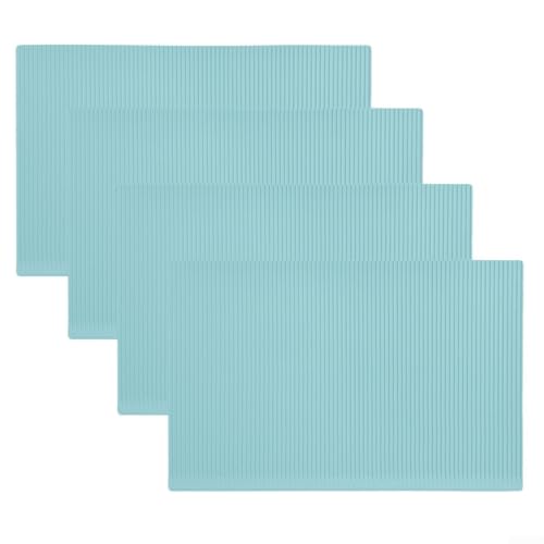 Besttoolifes Silikonfolie Thekenmatte Küche Schublade Liner Rutschfester Tischschutz Wasserdicht Regal Matte für Kühlschrank Schrank 45 x 30 cm 4 Stück (Blau) von Besttoolifes