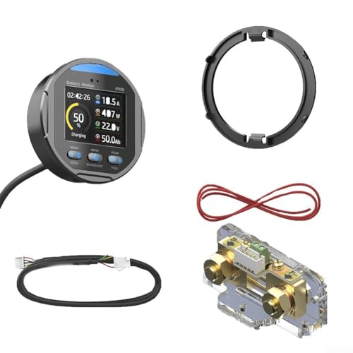 Besttoolifes TR24 Wasserdichtes Coulombmeter mit Farb-LCD für Echtzeit-Batteriespannung, Strom und Kapazitätsverfolgung für verschiedene Batterietypen (50 A) von Besttoolifes