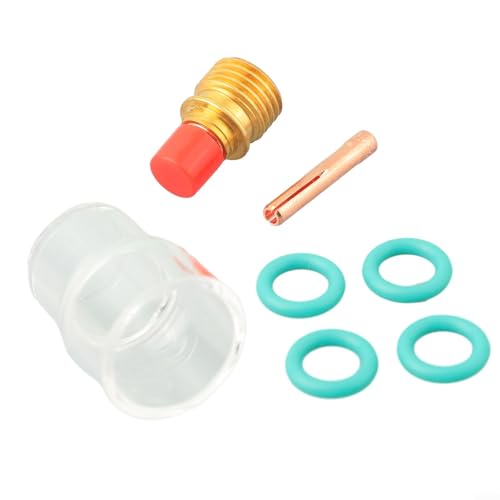 Besttoolifes WIG-Schweiß-Glasbecher-Set mit Gaslinsen-Spannzangen-Körpermontage für WP Serie Taschenlampen-Schweißwerkzeuge (2,4 mm) von Besttoolifes