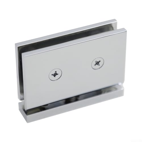 Besttoolifes Wandmontierter Glas-Klemmhalter, 360 Grad verstellbare Messinghalterung, für 8–12 mm Duschtürpaneel, schwarzes Finish, Wandhalterung, Glashalterung (Chrom) von Besttoolifes