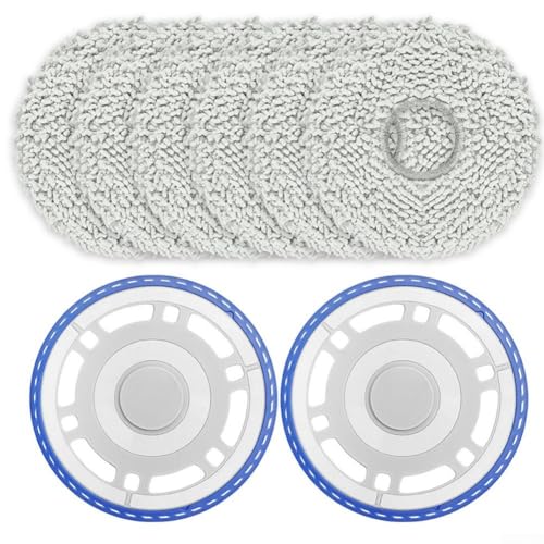 Besttoolifes Wischmopphalterung und Wischmopp-Pad-Set, Kunststoff und Mikrofaser, einfach zu installieren, dauerhafte Leistung, 8 Stück von Besttoolifes
