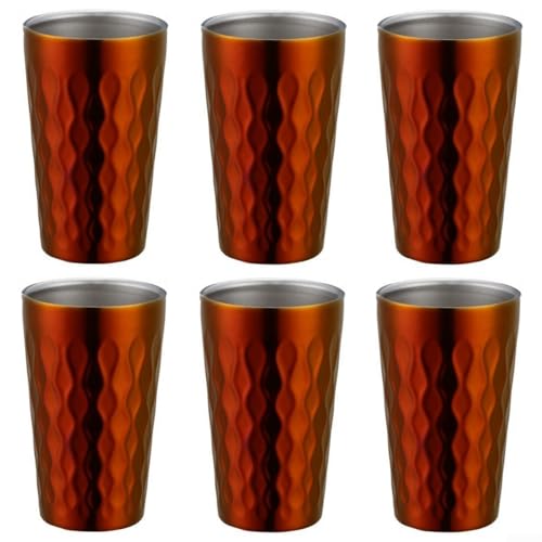 Dine Outdoors with Style Set mit sechs isolierten Trinkbechern aus hochwertigem Edelstahl (rot) von Besttoolifes