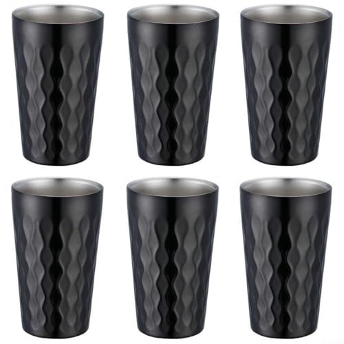 Dine Outdoors with Style Set mit sechs isolierten Trinkbechern aus hochwertigem Edelstahl (schwarz) von Besttoolifes