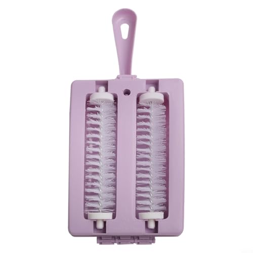 Doppelbürste, Teppichkehrer, Roller, für Sofa, Bett, Tisch, Krümelstaubentfernung, Reinigungswerkzeug mit Auffangbehälter, violettes PP (lila) von Besttoolifes