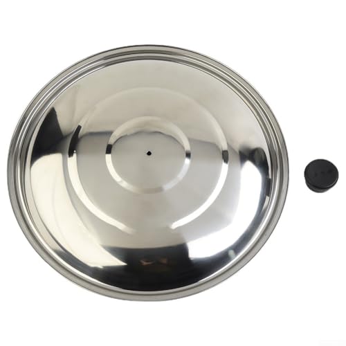 Edelstahldeckel 32 cm für Küchengeschirr, passend für Bratpfannen und Woks, leicht zu reinigen, schwarzer Kunststoffknopf (36 cm) von Besttoolifes