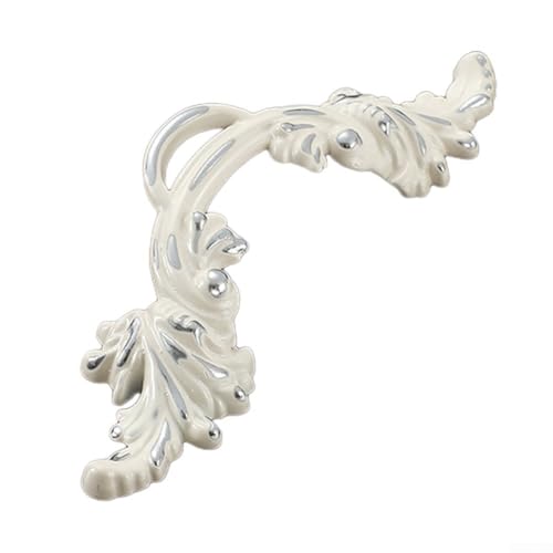 Einzigartiges, geschnitztes Bronzegriff-Accessoire für Kleiderschrank und Schublade, Chrom / Weiß von Besttoolifes