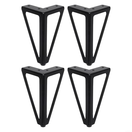 Ersatz-Möbelfüße 4 Stück Metallbeine 15,2 cm Höhe mit Geräuschreduzierung Pads und dreieckiger Basis für Schränke, Betten, Sofas und für Stühle (schwarz) von Besttoolifes
