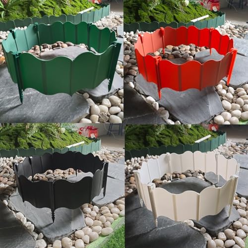 Gartenzaun-Set aus Kunststoff mit 20 Teilen zum Organisieren und Verschönern von Gartenflächen (grün) von Besttoolifes