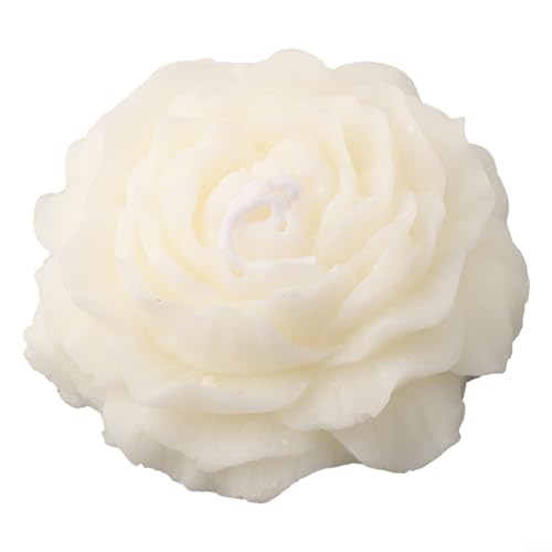 Handgefertigte Duftkerze in Form einer Pfingstrosenblüte, perfekt für gemütliche Zusammenkünfte zu Hause (weiß) von Besttoolifes