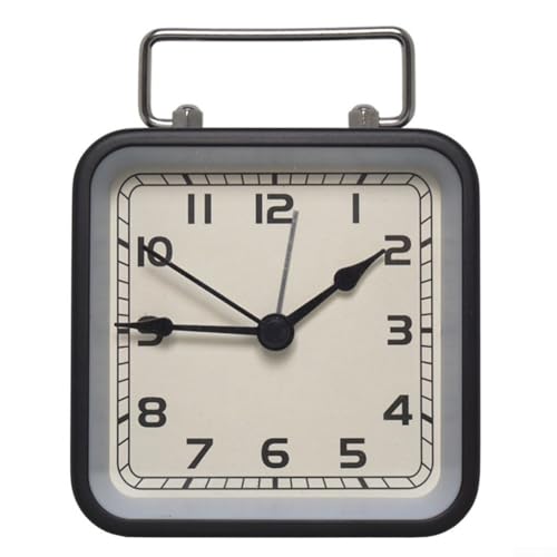 Kleine Metalluhr mit leuchtendem Display, leiser Quarz-Alarm (schwarz) von Besttoolifes