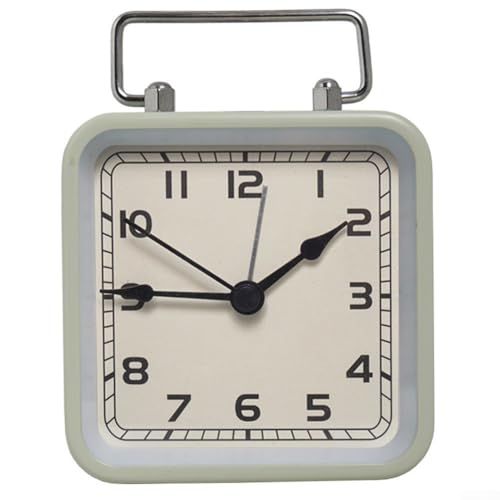 Kleine Metalluhr mit leuchtendem Display, leiser Quarz-Alarm (weiß) von Besttoolifes