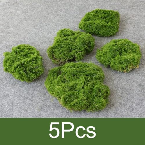 Lebensechte Greenery Solution Kunstrasen Beflockung Rasen für verschiedene Anwendungen in der Heimdekoration (Grün, 5 Stück) von Besttoolifes
