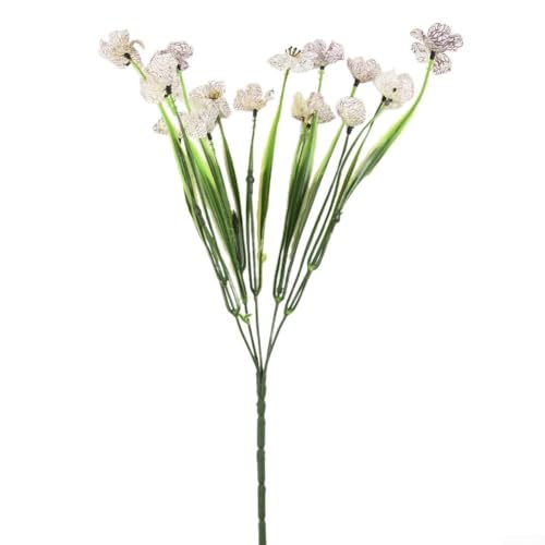 Lebensechte künstliche Blumen, Kunststoffpflanzen, für Innen- und Außenbereich, Dekoration, Garten, Veranda, Heimdekoration, künstliche Blüten, widerstandsfähig, mehrere Farboptionen (weiß) von Besttoolifes