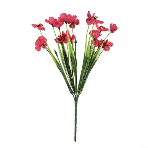 Lebensechte künstliche Blumen aus Kunststoff, für Innen- und Außenbereich, Dekoration, Garten, Veranda, Heimdekoration, künstliche Blüten, widerstandsfähig, mehrere Farboptionen (Rosarot) von Besttoolifes