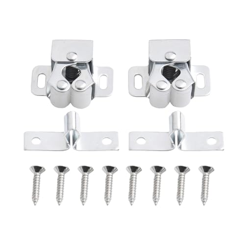 Magnetische Schranktürriegel, Doppelrolle, Touch-Perlen, Push-to-Close-Riegel, Hardware, selbstschließende Schubladen-Schnappverschlüsse mit Gummidichtung, 32 x 15 x 13,5 mm (Gold), 2 Stück von Besttoolifes
