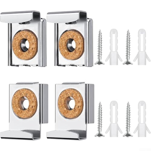 Metall Spiegel Halterung Kit Komplett Set mit 8 Halterungen mit Clips und Dübel für stabile Wandmontage Metall Spiegel Halterung Kit Komplett Set mit 8 Halterungen mit Clips und Dübel für stabile Wandmontage von Besttoolifes
