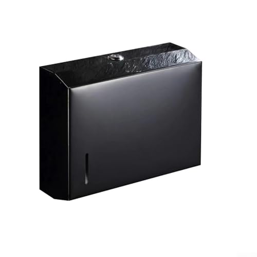 Montierte Taschentuchbox aus Edelstahl mit Toilettenpapierhalter, wasserdicht und stabil, entworfen für Badezimmer und Hotels (schwarz) von Besttoolifes