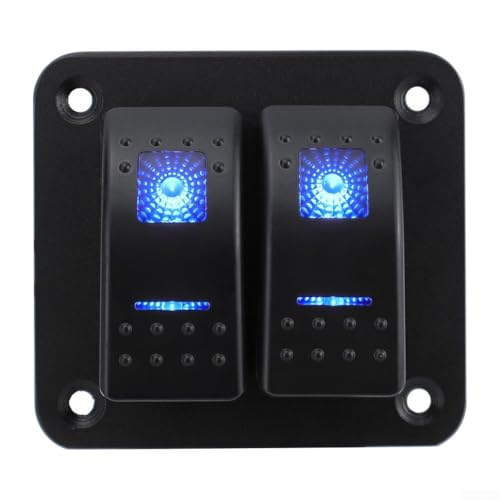Robustes Auto-Marine-Schalter-Panel mit blauem Licht-Wippschalter, unterstützt 12 V 24 V DC-Eingang, wasserdichtes Design für Fahrzeug- und Bootsmodifikationen von Besttoolifes