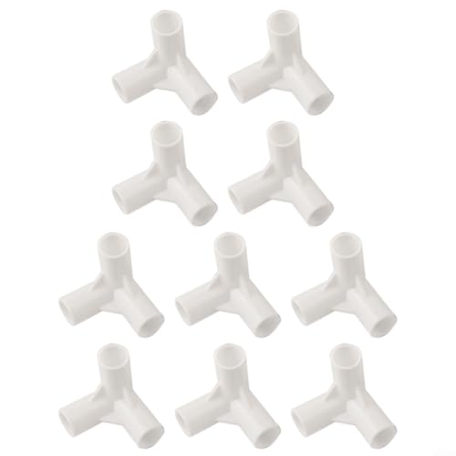 Set mit 10 Zeltstangen-T-Verbindungsstücken für Garten und Außenbereich, 16 mm I D, ideal für Kleiderschrank und Haustierbett-Montage (90-Grad-T-Stück) von Besttoolifes