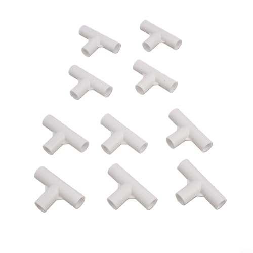 Set mit 10 Zeltstangen-T-Verbindungsstücken für Garten und Außenbereich, 16 mm I D, ideal für Kleiderschrank und Haustierbett-Montage (T-Tee) von Besttoolifes