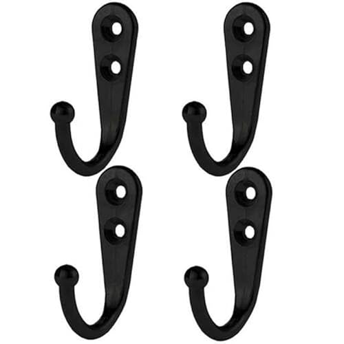 Set mit 10 kleinen schwarzen Wandhaken aus Zinklegierung mit Schrauben, dekorative Kleiderhaken für Badezimmer, Schlafzimmer, Waschküche oder Garderobe, Handtuchaufhänger mit Schraubbefestigung für Set mit 10 kleinen schwarzen Wandhaken aus Zinklegierung mit Schrauben, dekorative Kleiderhaken für Badezimmer, Schlafzimmer, Waschküche oder Garderobe, Handtuchaufhänger mit Schraubbefestigung für von Besttoolifes