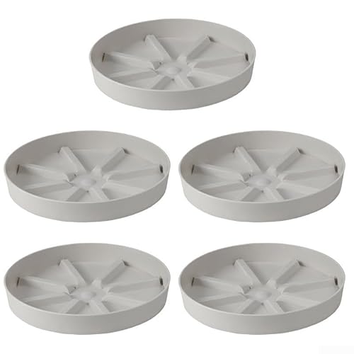 Set mit 5 Blumentopf-Tabletts, 26 x 6 x 3 7 cm, atmungsaktives Design für verbesserte Pflanzenpflege (weiß) von Besttoolifes