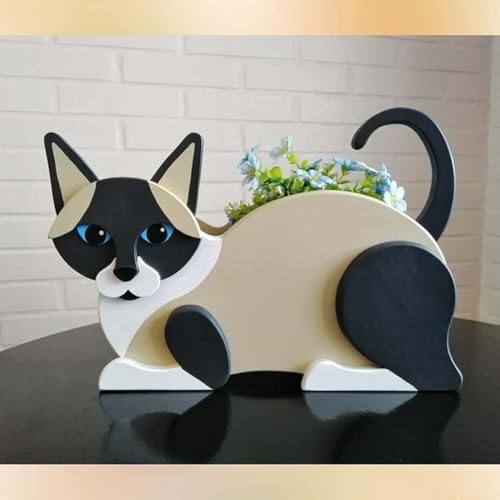 Siamkatze Blumentopf Kreative Aufbewahrungslösung für Topfpflanzen für Katzenliebhaber (Siam Cat) von Besttoolifes
