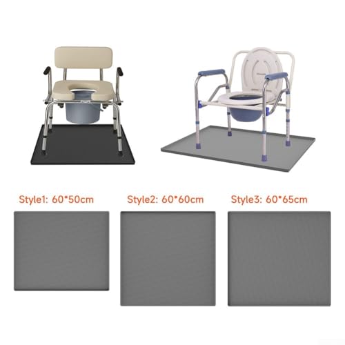 Silikon-Nachttisch-WC-Matte, rutschfeste Toilettenmatte für den täglichen Gebrauch und Auslaufschutz (65 x 60 cm, grau) von Besttoolifes