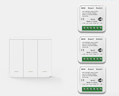 Smart Wireless Switch Kit mit RF433 Fernbedienung, Sprachaktivierung und WLAN für verbesserte Heimautomatisierung (C) von Besttoolifes