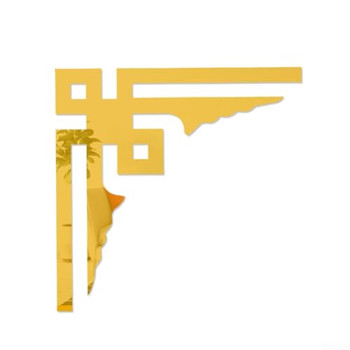 Stilvolle DIY 3D Acryl Spiegel Aufkleber Einzigartige Wand Ecke Dekor für modernes Wohndesign (5 Gold) von Besttoolifes