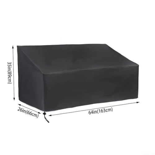 Strapazierfähige, wasserdichte Gartenmöbel-Abdeckung, schützt 2-, 3-, 4-Sitzer im Freien (163 x 66 x 89 cm) von Besttoolifes