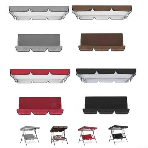 Swingchair Baldachin Ersatz wasserdichte Markise Abdeckung Set für 2/3 Sitzer für Gartenmöbel (142 x 120 x 18 cm schwarz) von Besttoolifes