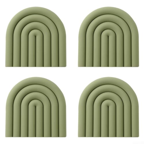 Untersetzer für heiße Gerichte, 4 Stück, hitzebeständige Küchenmatten, ideal zum Servieren und Schützen von Oberflächen (olivgrün) von Besttoolifes