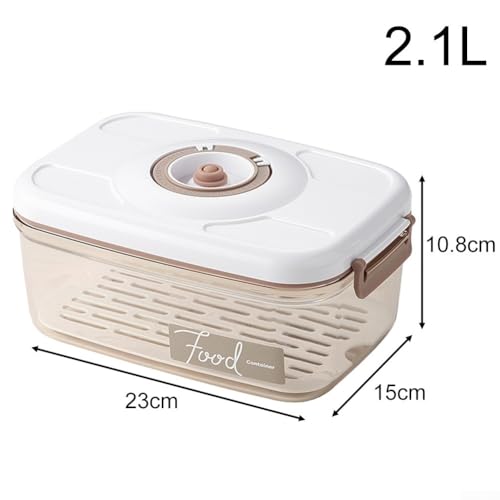 Vakuum-Aufbewahrungsbox mit großer Kapazität, kompatibel mit Vakuumpumpe mit auslaufsicherer Dichtung für längere Frische und einfache Handbedienung (2,1 l) von Besttoolifes