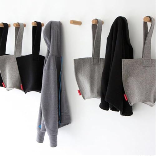 Wandmontierter Kleiderhaken und Holz-Kleiderbügel mit Schlüsselhalter, Aufbewahrungshaken für Schlafzimmer, Wohnzimmer, Organisation (Weiß, M) von Besttoolifes