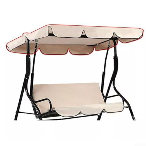 Wasserdichte Abdeckung für Dreisitzer-Gartenschaukeln, 210D Oxford-Stoff (Beige) von Besttoolifes
