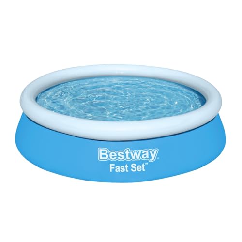Bestway Fast Set Aufstellpool ohne Pumpe, Ø 183 x 51 cm, Blau, Rund, 940 Liter, TriTech-Material, Selbstaufbauend, Sicherheitsventil, Inkl. Reparaturflicken von Bestway