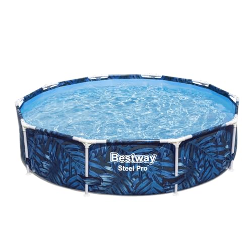 Bestway Steel Pro Frame Pool ohne Pumpe Ø 305 x 66 cm, tropisches Blatt-Design, rund von Bestway