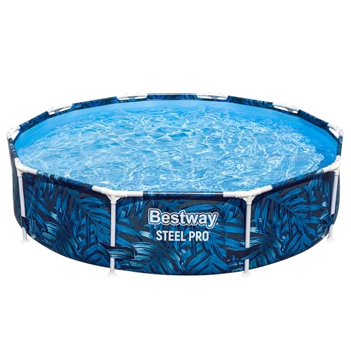 Bestway Steel Pro Frame Pool ohne Pumpe Ø 305 x 66 cm, tropisches Blatt-Design, rund von Bestway