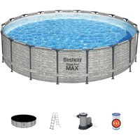 5618Y Frame Pool Steel Pro max Set 549x122cm Pool Pumpe Leiter Abdeckung - Bestway von Bestway
