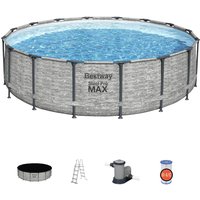 5619E Frame Pool Steel Pro max Set 488x122cm Pool Pumpe Leiter Abdeckung - Bestway von Bestway