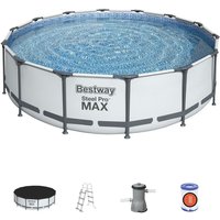 56950 Steel Pro max Frame Pool Set Ø427x107cm Pumpe Leiter Abdeckplane - Bestway von Bestway