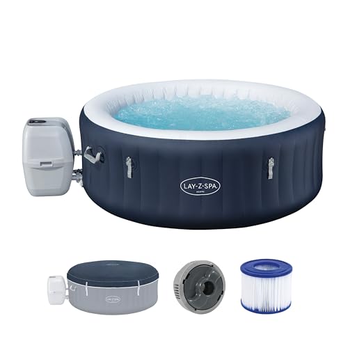 Bestway Lay-Z-SPA Energiespar-Whirlpool Miami AirJet, Ø 180 x 66 cm, 4 Personen, Heizung, Frostwächter, 120 AirJet-Düsen, Energiespardämmung, Thermo-Abdeckung, Dunkelblau Bestway Lay-Z-SPA Energiespar-Whirlpool Miami AirJet, Ø 180 x 66 cm, 4 Personen, Heizung, Frostwächter, 120 AirJet-Düsen, Energiespardämmung, Thermo-Abdeckung, Dunkelblau von Bestway