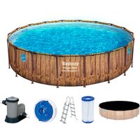 BESTWAY Pool »Swim Vista«, Ø: 549 cm, Holz-Optik/Kieselmosaik-Optik - braun von Bestway