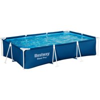 Steel Pro™ Frame Pool Set mit Filterpumpe 300 x 201 x 66 cm, dunkelblau, eckig von Bestway